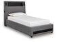 Finigale Twin Upholstered Bed with Wireless Audio