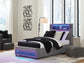 Finigale Twin Upholstered Bed with Wireless Audio