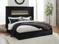 Tayleena King Upholstered Bed with Fireplace and Wireless Audio