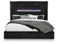 Tayleena Queen Upholstered Bed with Fireplace and Wireless Audio