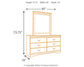 Huey Vineyard Twin Sleigh Headboard with Mirrored Dresser