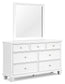 Fortman Full Panel Bed with Mirrored Dresser, Chest and Nightstand